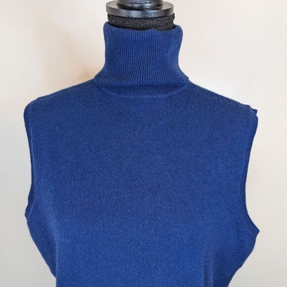 VTG Cashmere Sleeveless Whimsigoth Dark Academia Quiet Luxury Old Money XL - Picture 3 of 8